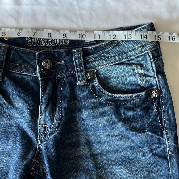 MISS ME • Dark Wash Bermuda Jeans Shorts Size 27 - Picture 9 of 12